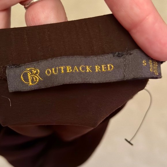 Outback Red Beaded Halter top. Polyester/Spandex blend, silky material w/stretch - Picture 4 of 6